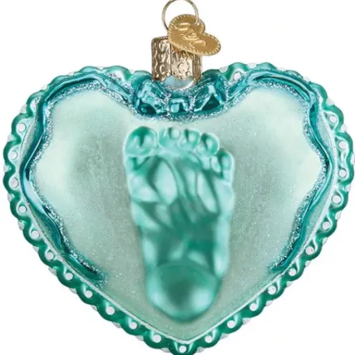 Clearance Baby Boy's Footprint Ornament - Baby