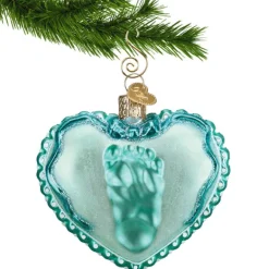 Clearance Baby Boy's Footprint Ornament - Baby