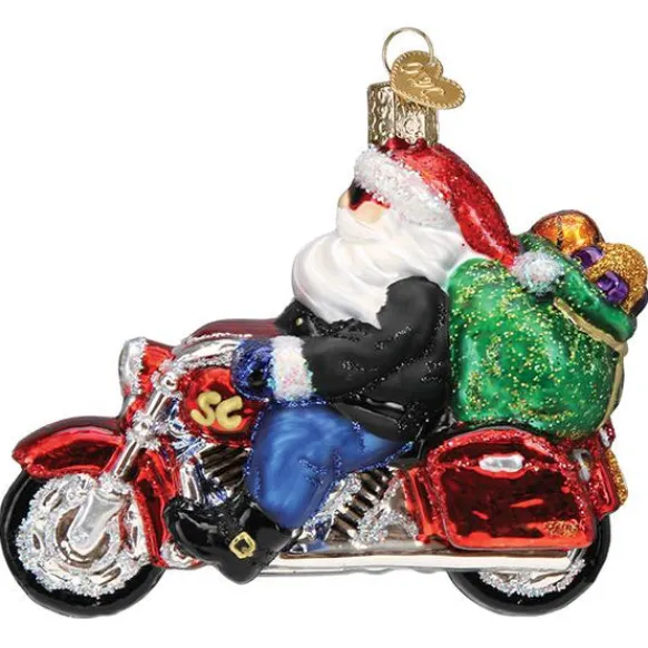 Store Biker Santa Ornament - Transportation
