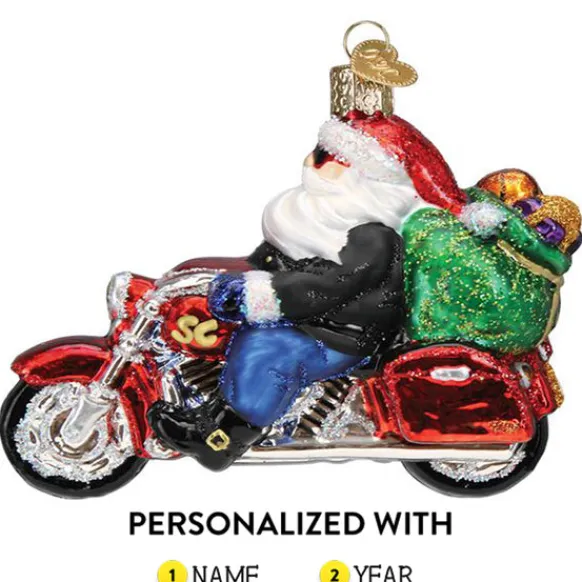 Store Biker Santa Ornament - Transportation