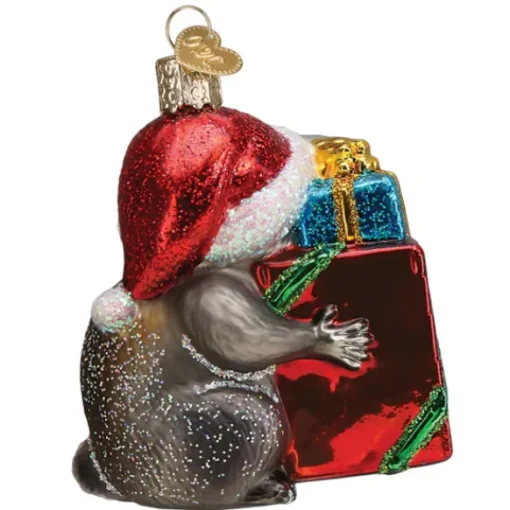 Fashion Christmas Bandit Raccoon Ornament - Animals