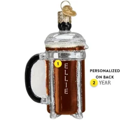 Cheap Old World Christmas French Coffee Press Ornament -