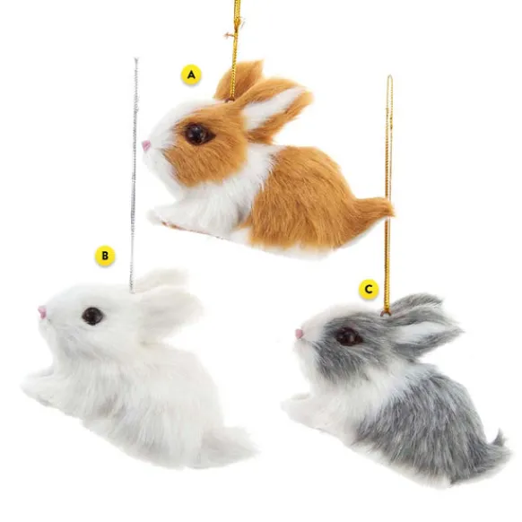 New Fuzzy Bunny Ornament Animals