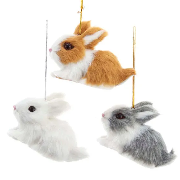 New Fuzzy Bunny Ornament Animals