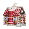 Fashion Old World Christmas Gingerbread Barn Ornament -