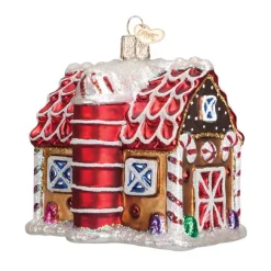 Fashion Old World Christmas Gingerbread Barn Ornament -