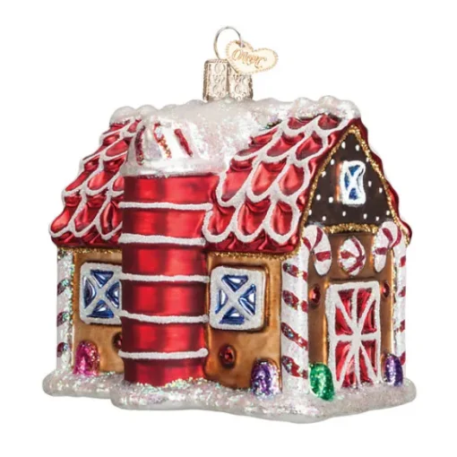 Fashion Old World Christmas Gingerbread Barn Ornament -