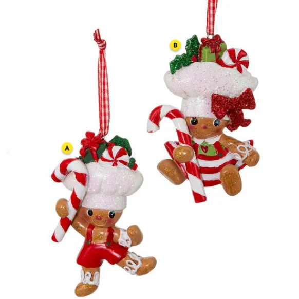 Sale Kurt Adler Gingerbread Boy Or Girl With Candy Cane Ornament