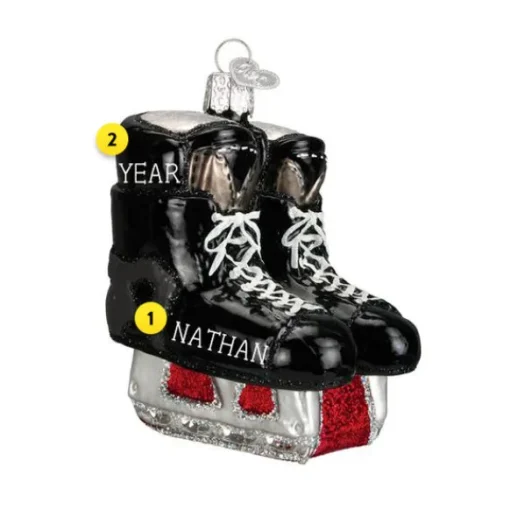 Cheap Old World Christmas Hockey Skate Ornament -