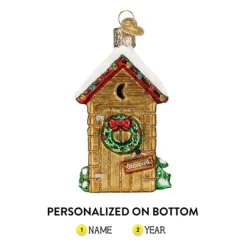 Clearance Old World Christmas Holiday Outhouse Ornament -
