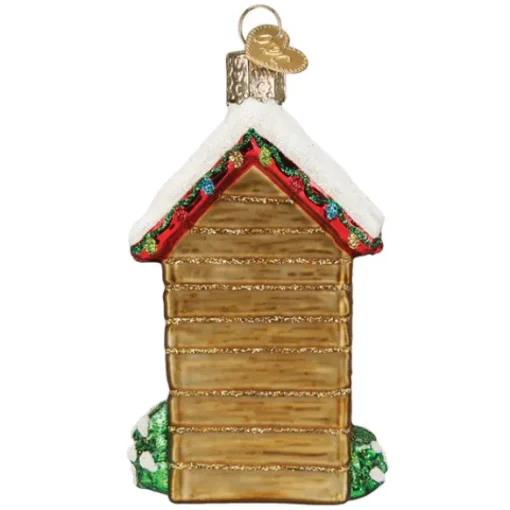Clearance Old World Christmas Holiday Outhouse Ornament -