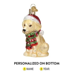 Clearance Old World Christmas Holiday Yellow Labrador Puppy Ornament -