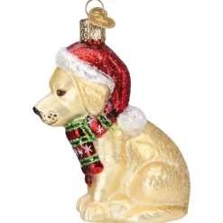 Clearance Old World Christmas Holiday Yellow Labrador Puppy Ornament -