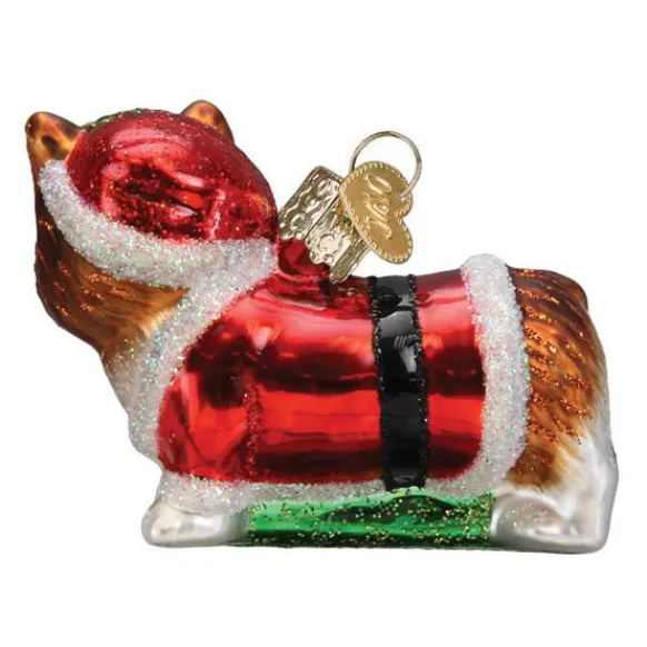 Hot Old World Christmas Holly Hat Corgi Puppy Ornament -