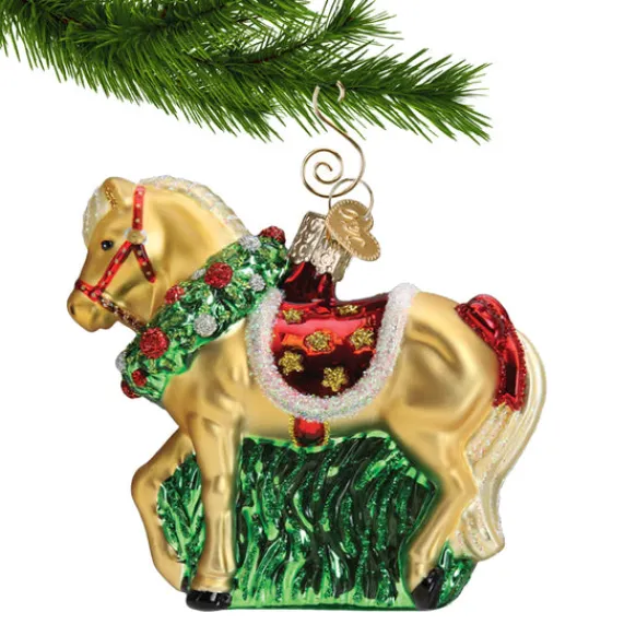 New Horse With Wreath Ornament - Horse & Farm