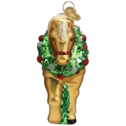 New Horse With Wreath Ornament - Horse & Farm