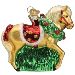 Cheap Old World Christmas Horse With Wreath Ornament -