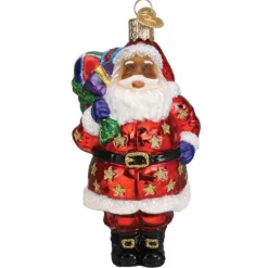 Cheap Old World Christmas Jolly African American Santa Ornament -