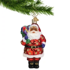 Cheap Old World Christmas Jolly African American Santa Ornament -