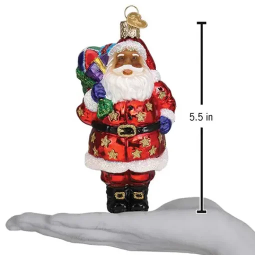Cheap Old World Christmas Jolly African American Santa Ornament -