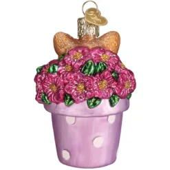 Clearance Kitten In Flower Pot Ornament - Animals