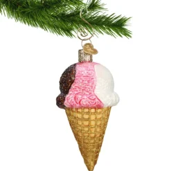 Store Old World Christmas Neapolitan Ice Cream Cone Ornament -