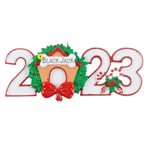 Best Sale Rudolph & Me Personalized 2023 Dog House Ornament