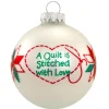 Cheap Personalized "A Quilt Is Stitched With Love" Glass Ornament Hobbies & Activities