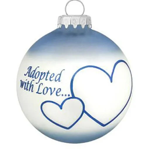 Shop Personalized Adopted With Love Ornament - Blue Baby
