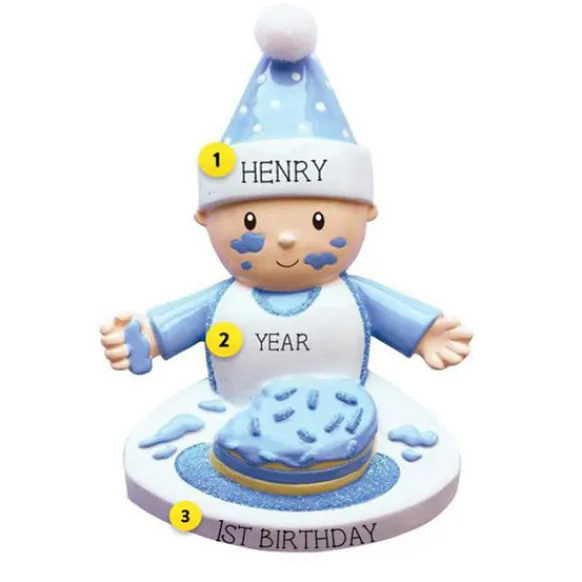Outlet Personalized Baby Boy With Birthday Cake Ornament Baby