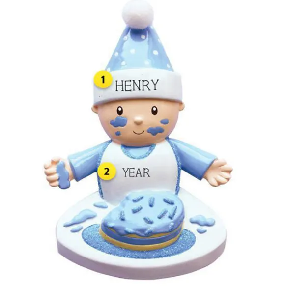 Outlet Personalized Baby Boy With Birthday Cake Ornament Baby