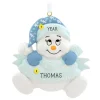 Cheap Personalized Baby Boy's 1St Christmas Snowbaby Ornament Baby