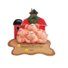 Fashion Personalized Barn With Pigs Ornament Couples