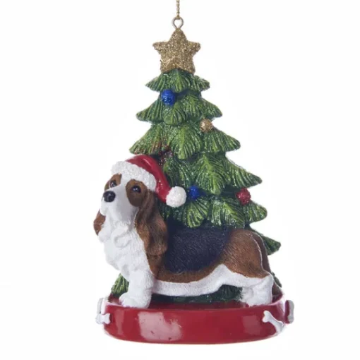 Clearance Kurt Adler Personalized Basset Hound Dog Ornament
