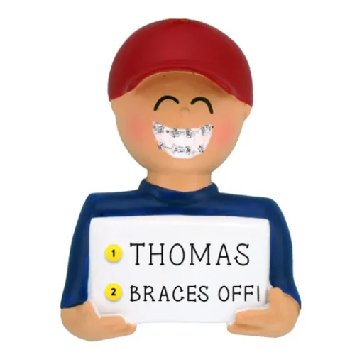 Hot Personalized Braces Ornament - Male Growing Up