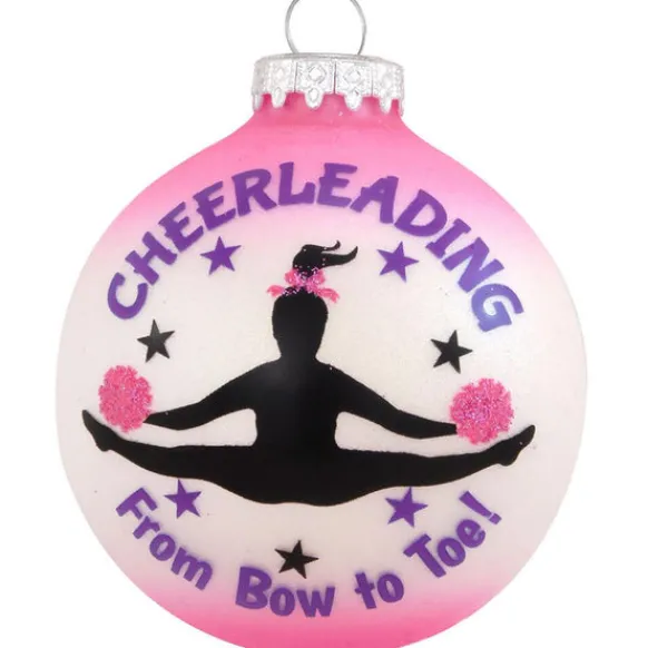 Online Bronners Personalized Cheerleading From Bow To Toe Glass Ornament