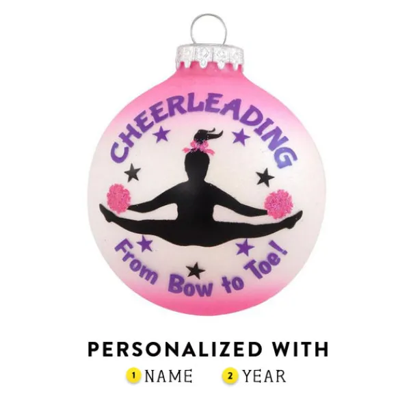Online Bronners Personalized Cheerleading From Bow To Toe Glass Ornament