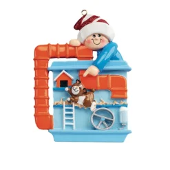 Online Personalized Child With Hamster/Guinea Pig Cage Ornament Kids