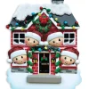 Discount PolarX Personalized Christmas House Family Of 4 Ornament
