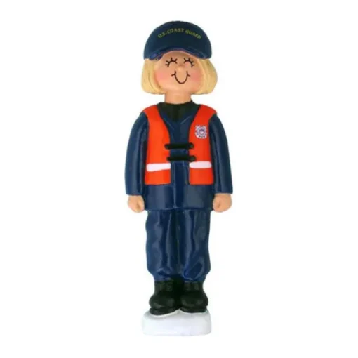 Store Personalized Coast Guard Ornament - Female Blonde Military & Patriotic