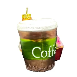 Outlet Bronners Personalized Coffee And Donuts Glass Ornament