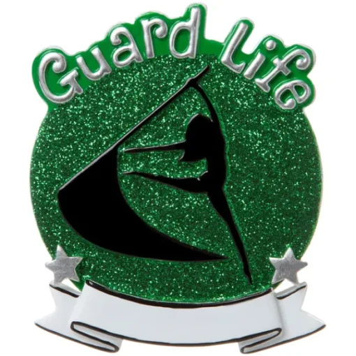 Best Personalized Color Guard - Green Ornament Music