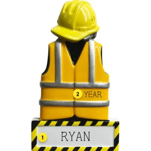 Clearance PolarX Personalized Construction Worker Ornament
