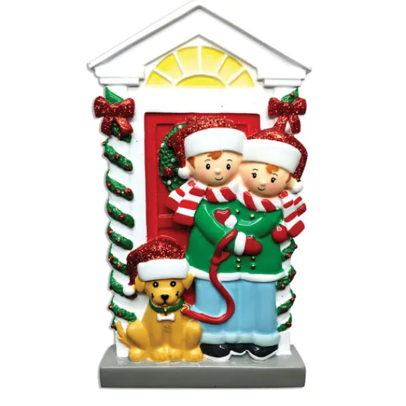 Best Sale PolarX Personalized Couple With Dog Ornament