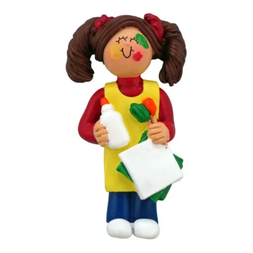 Hot Personalized Craft Project Ornament - Female, Brown Hair Hobbies & Activities