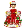 Online Personalized Dad With 2 Children Ornament Family Members