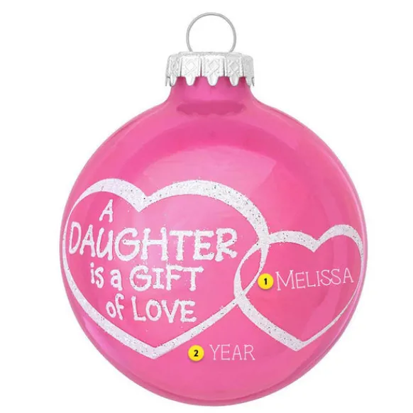 Sale Personalized Daughter Is A Gift Of Love Glass Bulb Ornament Family Members