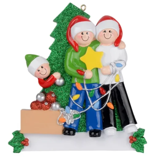 New Rudolph & Me Personalized Decorating The Tree Family Of 3 Ornament