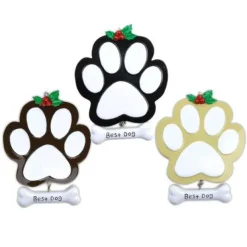 Store PolarX Personalized Dog Paw Ornament