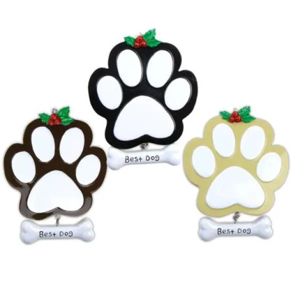Store PolarX Personalized Dog Paw Ornament